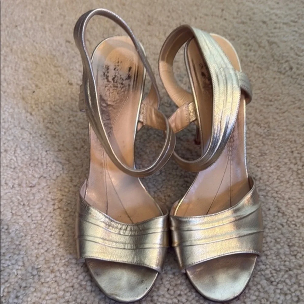 Kate Spade Gold Heels with Ankle Strap